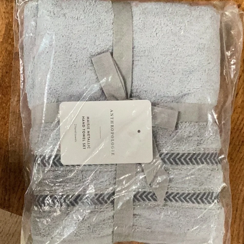 Anthropologie Oeko-Tex Certified Eco-friendly Luxurious Cotton Hand Towels NWT